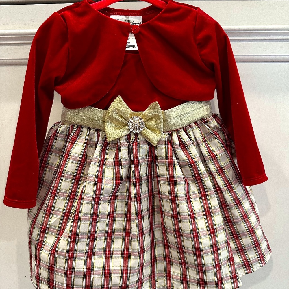 RARE EDITIONS, Velvet Dress, Baby Size Size 12M, Holiday Dress!